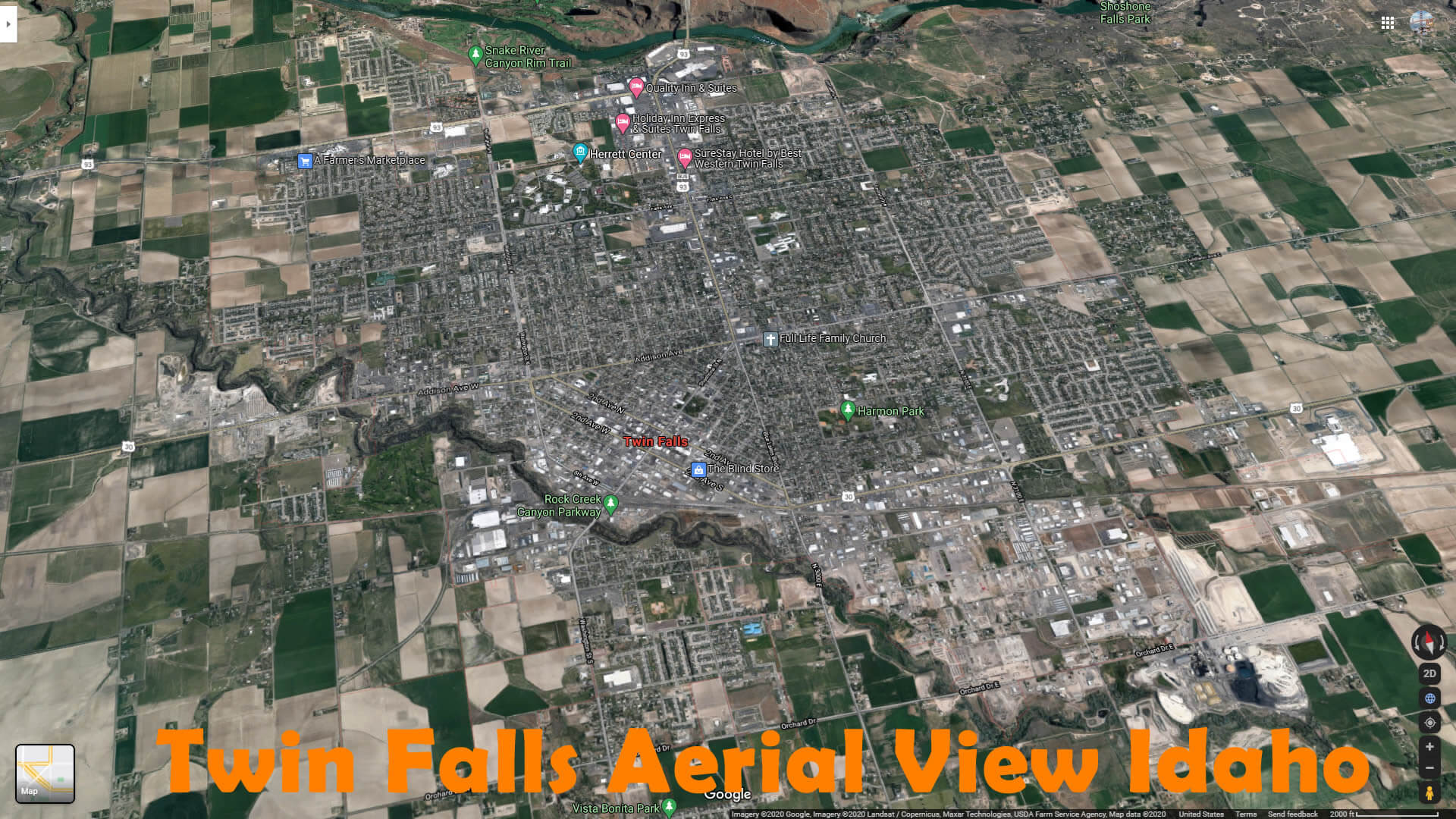 Twin Falls Vue Aerienne Idaho